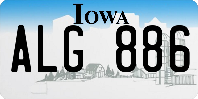 IA license plate ALG886