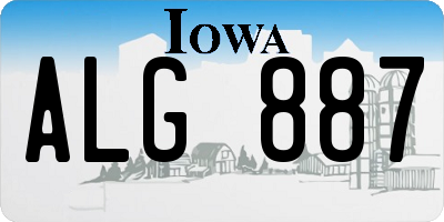 IA license plate ALG887