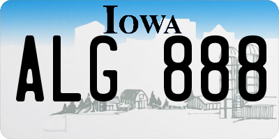 IA license plate ALG888
