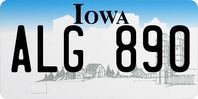 IA license plate ALG890