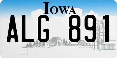 IA license plate ALG891