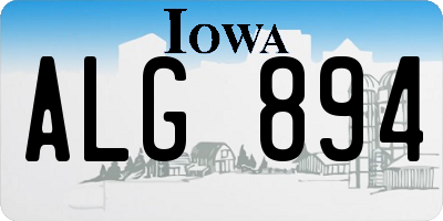 IA license plate ALG894