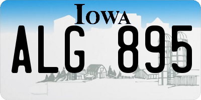 IA license plate ALG895