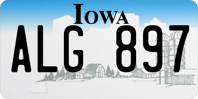 IA license plate ALG897