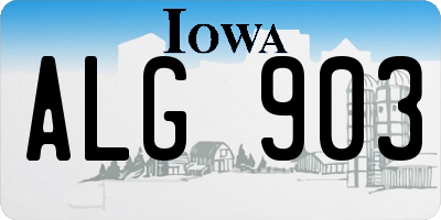 IA license plate ALG903