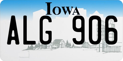 IA license plate ALG906