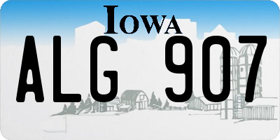IA license plate ALG907
