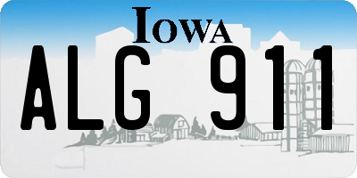 IA license plate ALG911