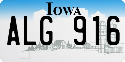 IA license plate ALG916