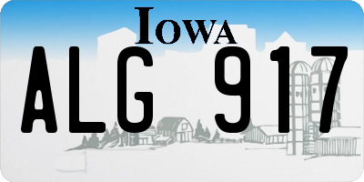 IA license plate ALG917