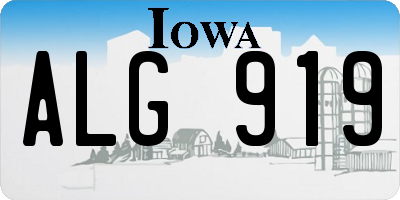 IA license plate ALG919