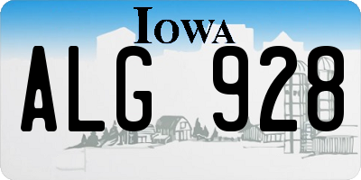 IA license plate ALG928