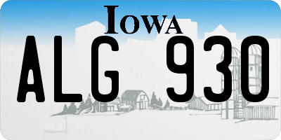 IA license plate ALG930