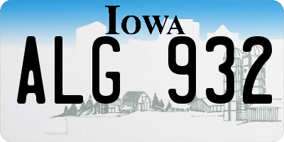 IA license plate ALG932