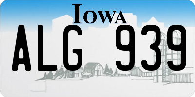IA license plate ALG939