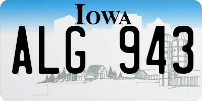 IA license plate ALG943