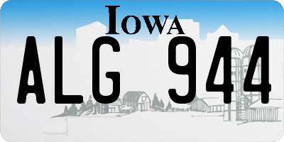 IA license plate ALG944