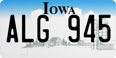 IA license plate ALG945