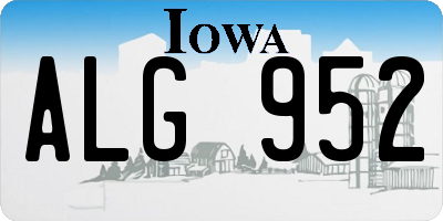 IA license plate ALG952