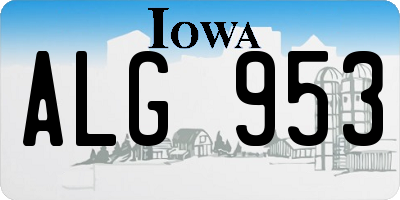 IA license plate ALG953