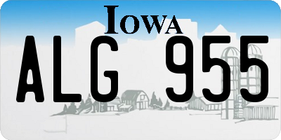 IA license plate ALG955