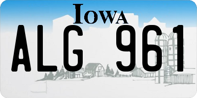 IA license plate ALG961