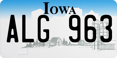IA license plate ALG963