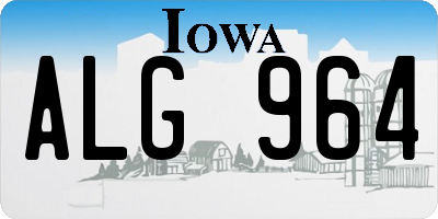 IA license plate ALG964