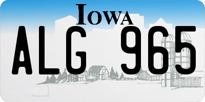 IA license plate ALG965