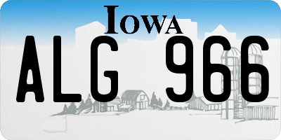 IA license plate ALG966