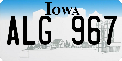 IA license plate ALG967