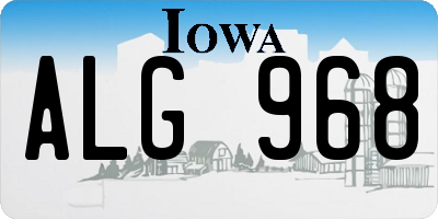 IA license plate ALG968
