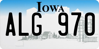 IA license plate ALG970