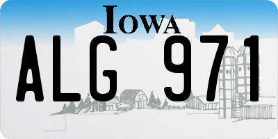 IA license plate ALG971