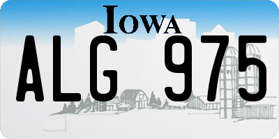 IA license plate ALG975