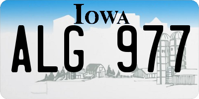 IA license plate ALG977