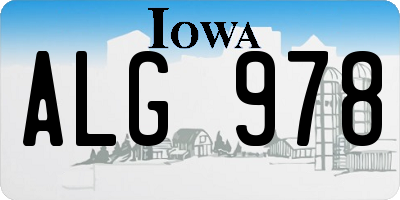 IA license plate ALG978
