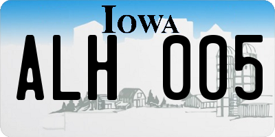 IA license plate ALH005