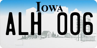 IA license plate ALH006