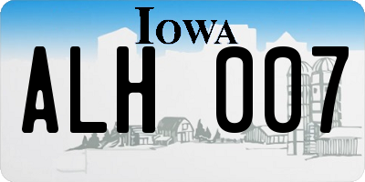 IA license plate ALH007