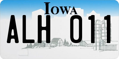 IA license plate ALH011