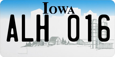 IA license plate ALH016