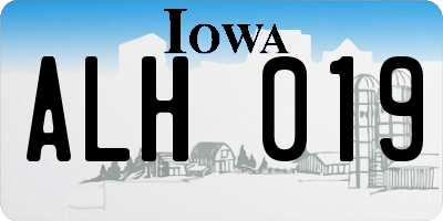 IA license plate ALH019