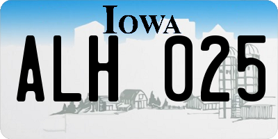 IA license plate ALH025