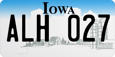 IA license plate ALH027