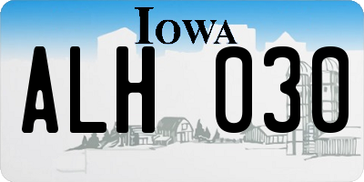IA license plate ALH030