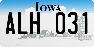 IA license plate ALH031