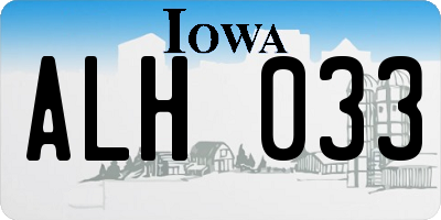 IA license plate ALH033