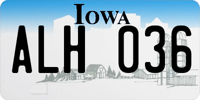 IA license plate ALH036