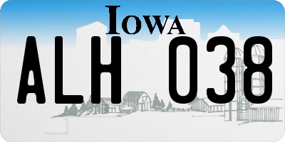 IA license plate ALH038